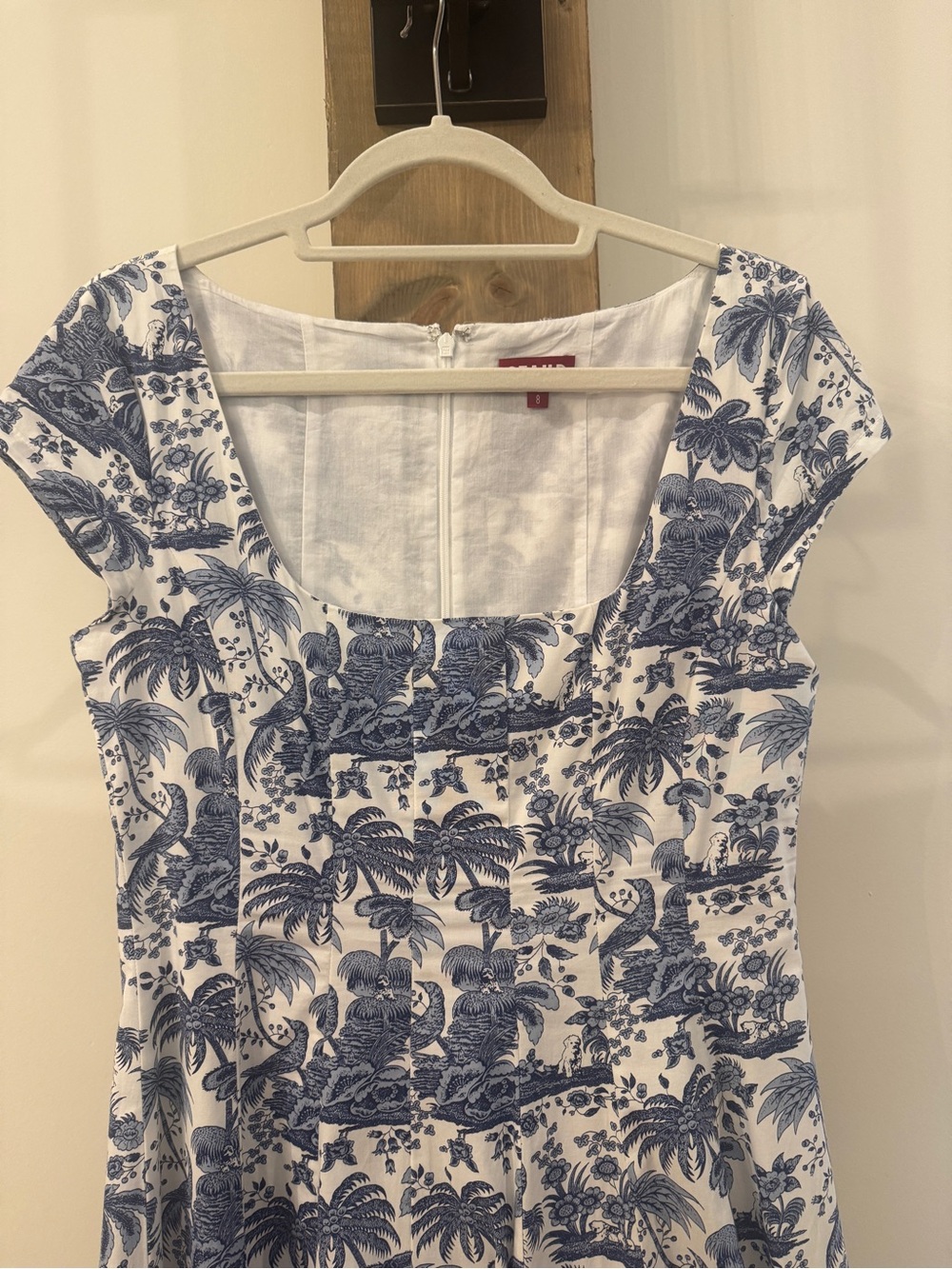 Staud Wells dress. Blue toile. Size 8. - Picture 2 of 6